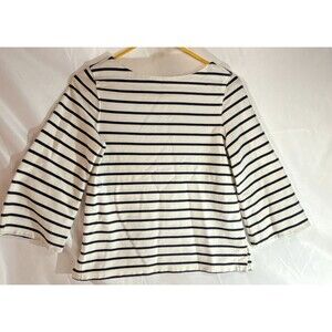 Old Navy Boat Neck Striped Shirt Women's XS Short Ribbed Knit Fashion Top Blouse